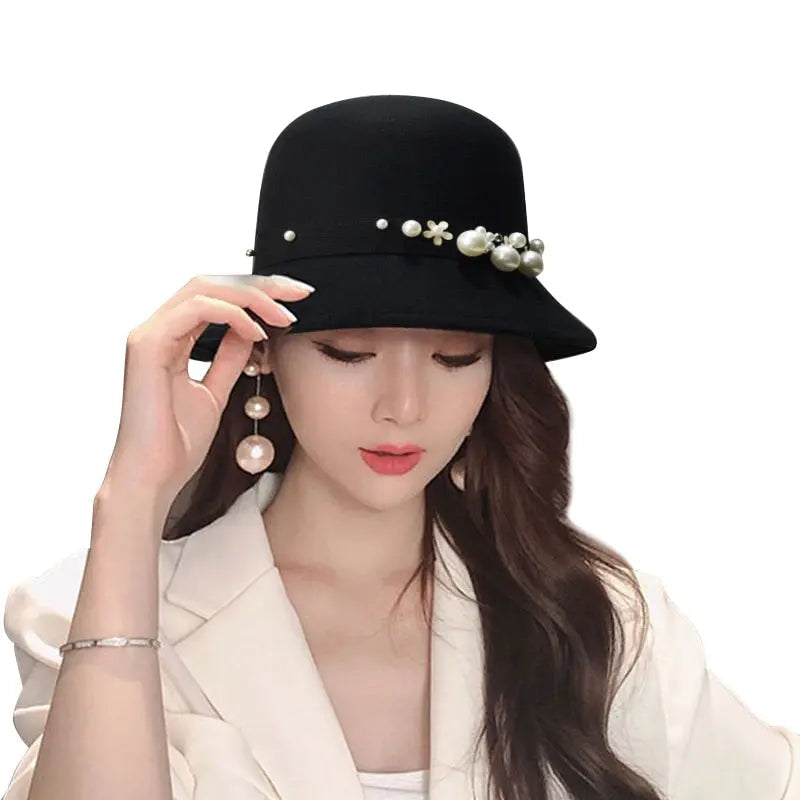 Fedora Pearl Ribbon Hat Coco & Dee