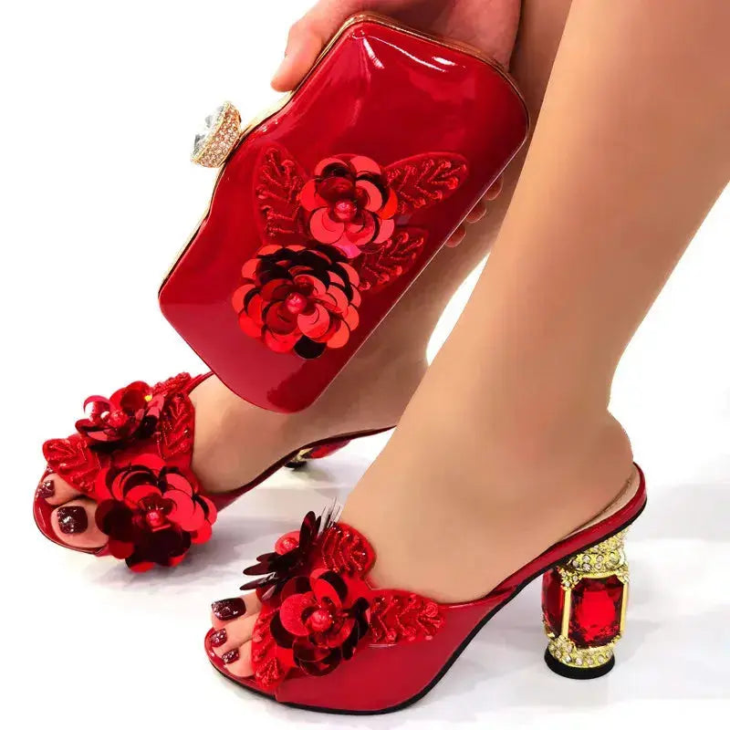Golden Flower Bag & Shoe Set - Coco & Dee UK