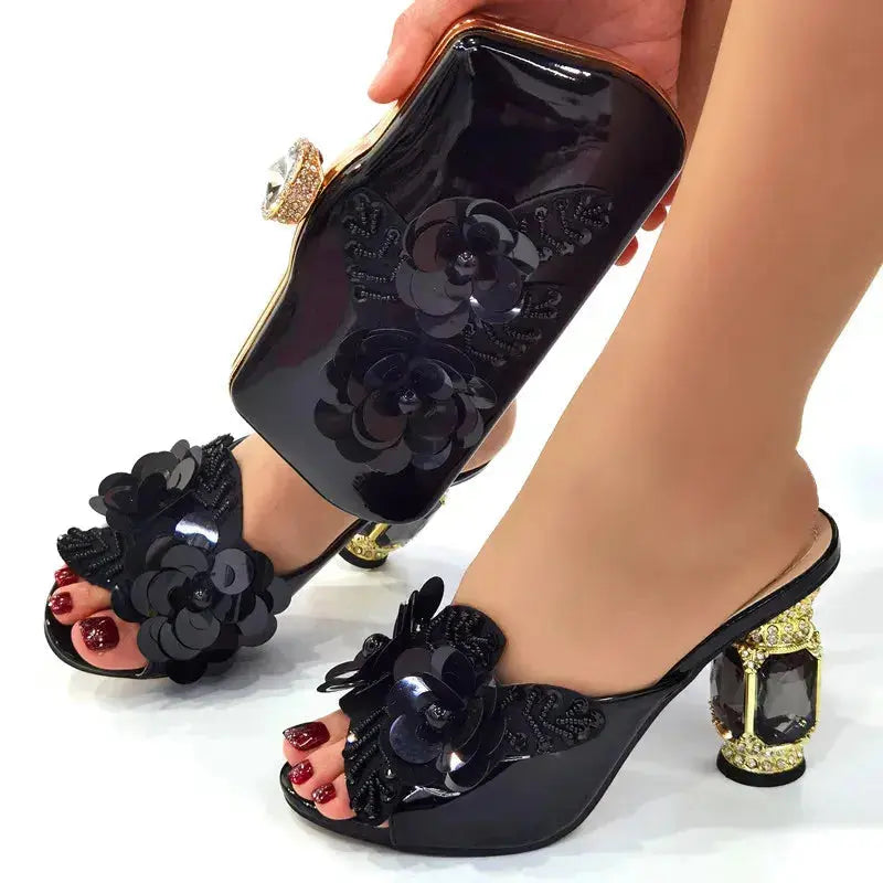 Golden Flower Bag & Shoe Set - Coco & Dee UK