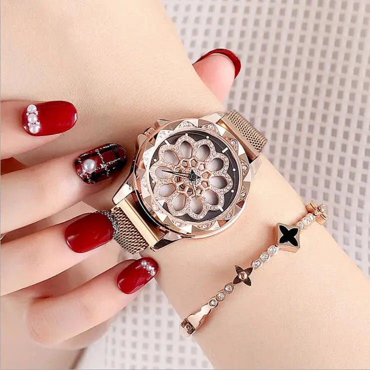 Rhinestones Flower Watch Coco & Dee
