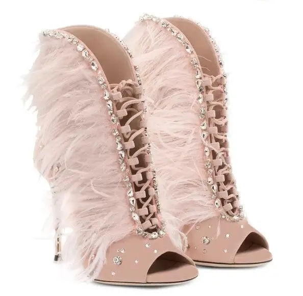 Odette Feather Rhinestone Shoes