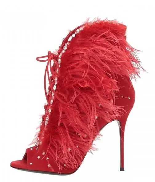 Odette Feather Rhinestone Shoes