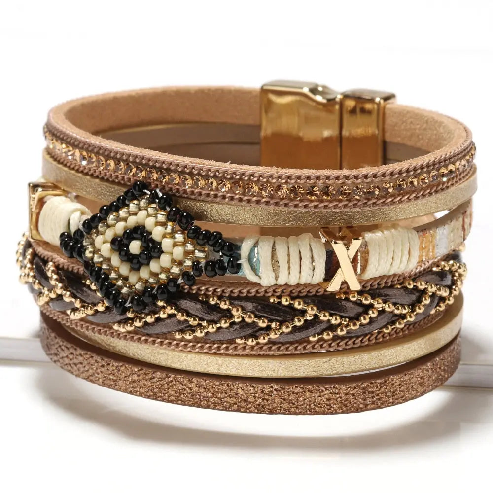 Handwoven Leather Bracelet Coco & Dee