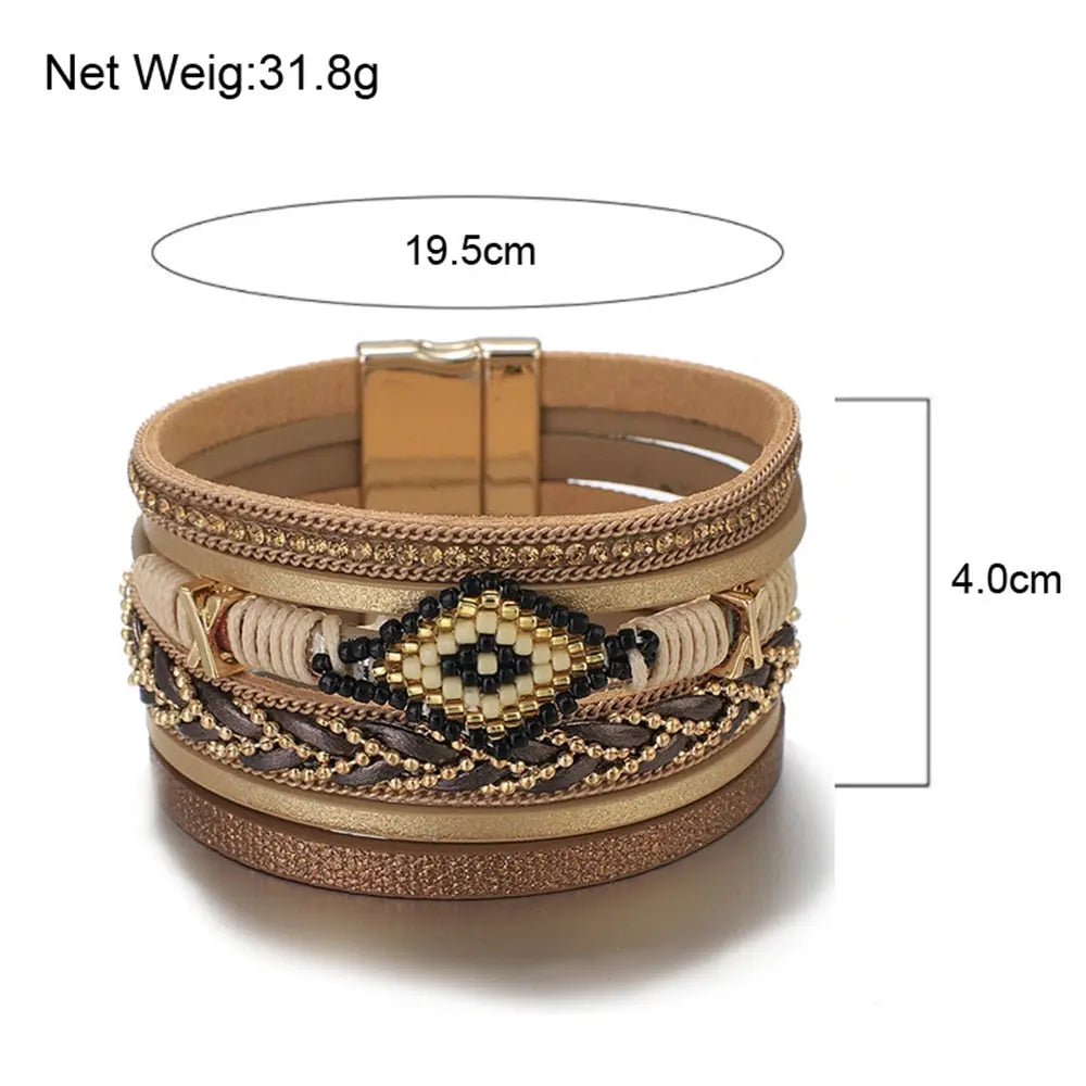 Handwoven Leather Bracelet Coco & Dee