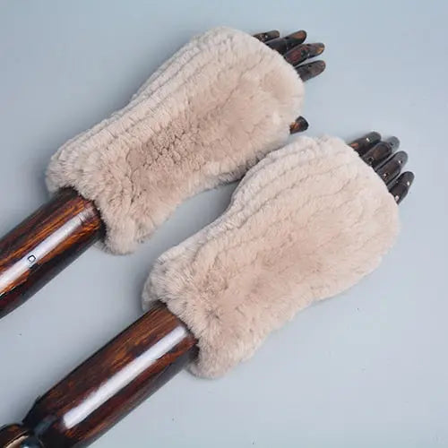 Knitted Faux Fur Gloves Coco & Dee