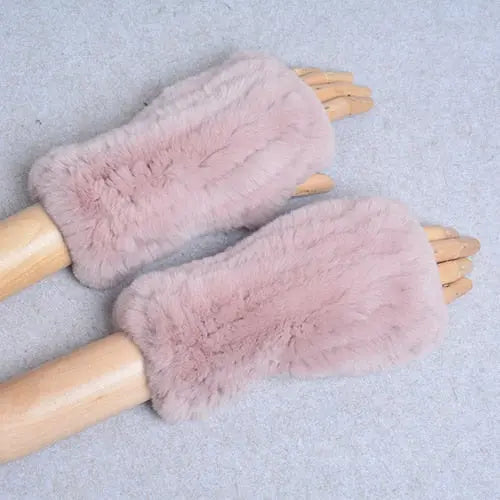 Knitted Faux Fur Gloves Coco & Dee