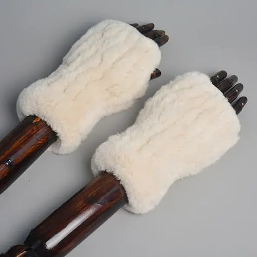 Knitted Faux Fur Gloves Coco & Dee