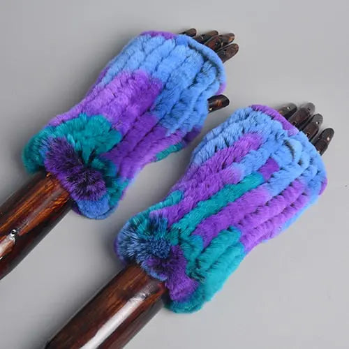 Knitted Faux Fur Gloves Coco & Dee