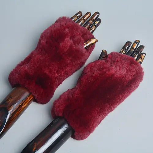 Knitted Faux Fur Gloves Coco & Dee