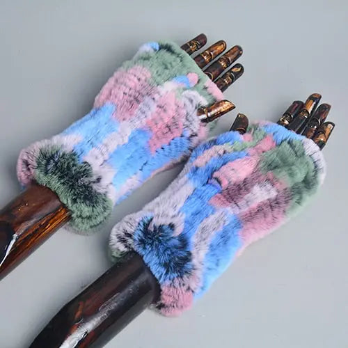 Knitted Faux Fur Gloves Coco & Dee
