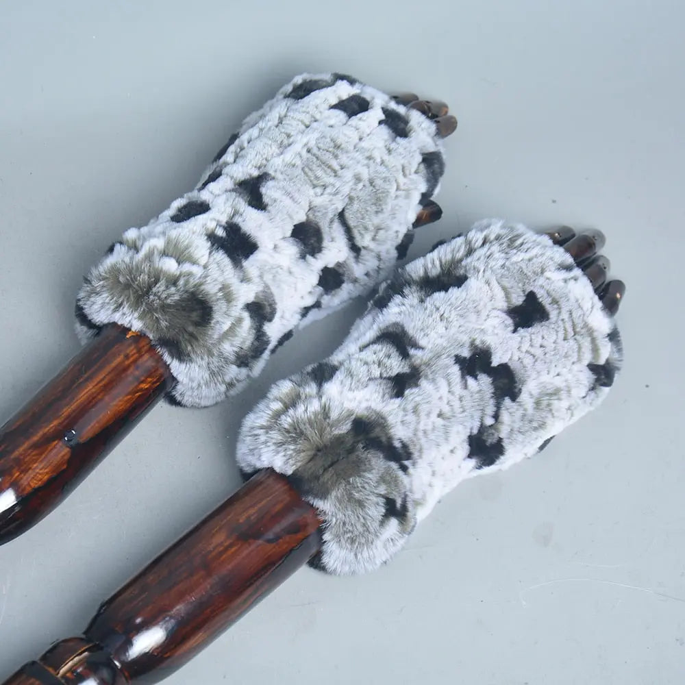 Knitted Faux Fur Gloves Coco & Dee