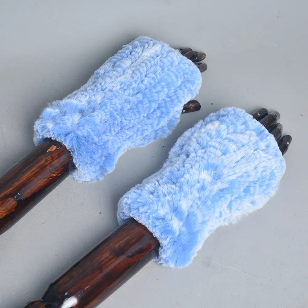 Knitted Faux Fur Gloves Coco & Dee