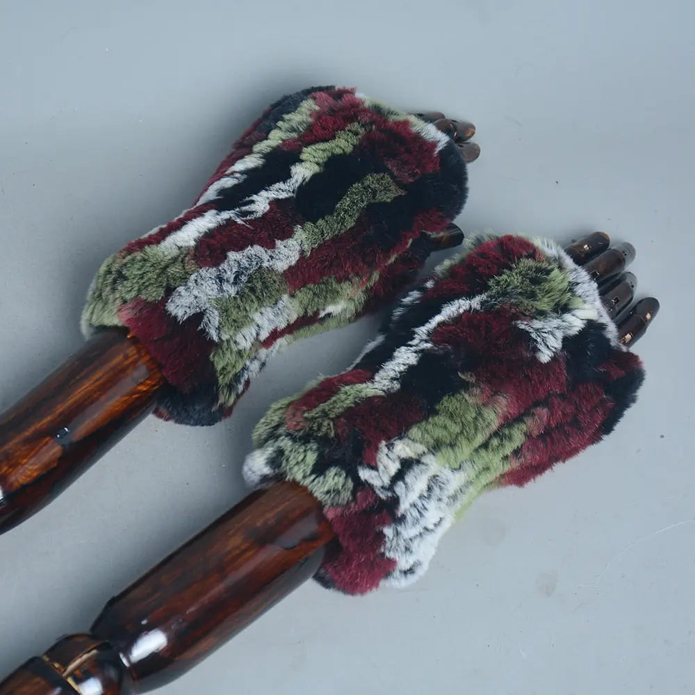Knitted Faux Fur Gloves Coco & Dee