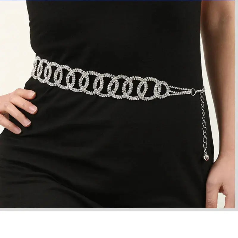 Mia Rhinestone Chain Belt - Coco & Dee UK
