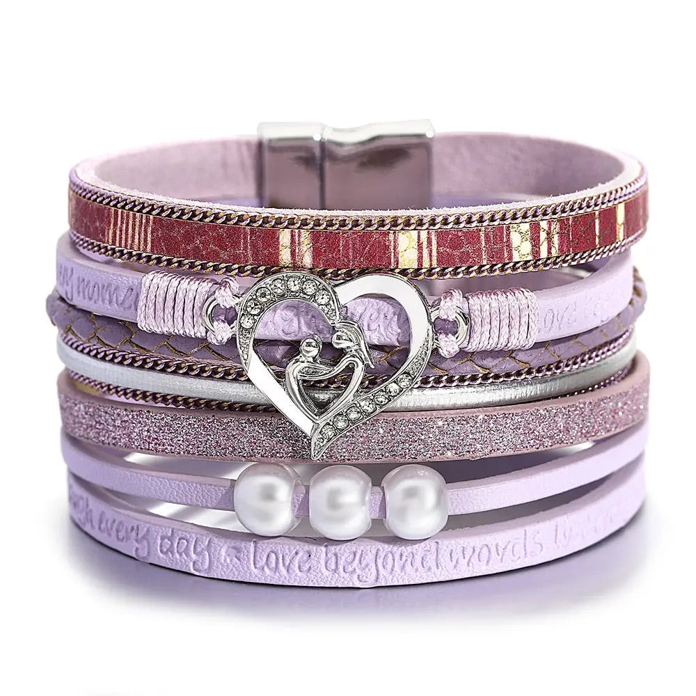Multilayer Pearl Leather Bracelet Coco & Dee