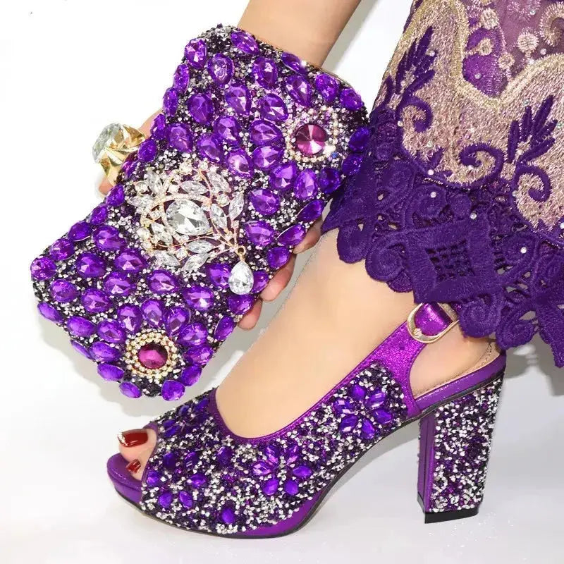 Rhinestone Shoe & Bag Set - Coco & Dee UK