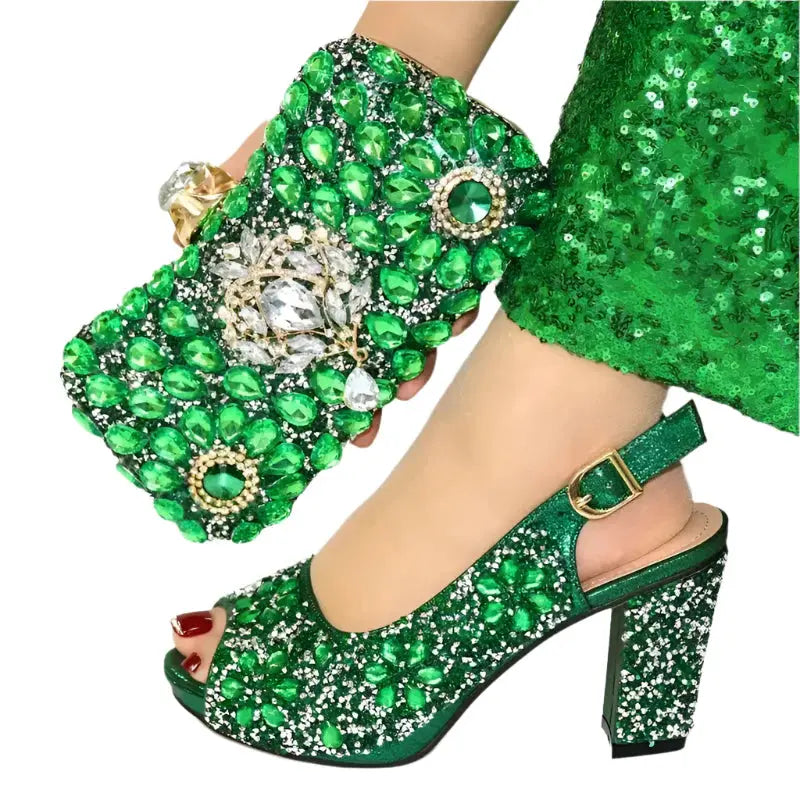 Rhinestone Shoe & Bag Set - Coco & Dee UK