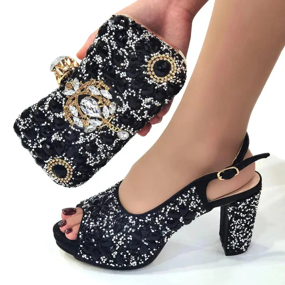 Rhinestone Shoe & Bag Set - Coco & Dee UK