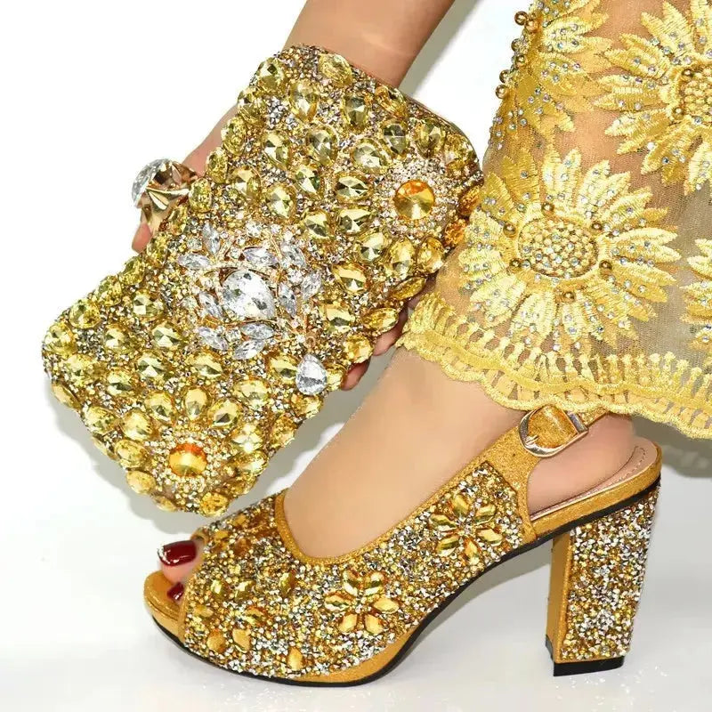 Rhinestone Shoe & Bag Set - Coco & Dee UK