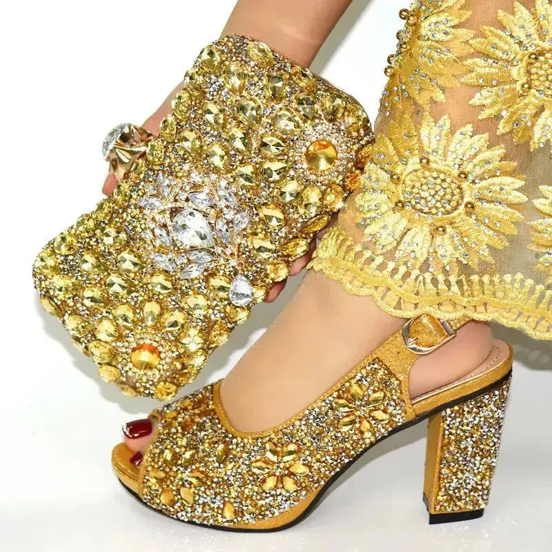 Rhinestone Shoe & Bag Set - Coco & Dee UK