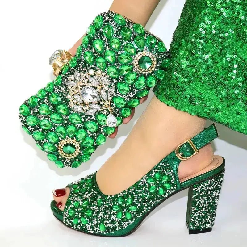 Rhinestone Shoe & Bag Set - Coco & Dee UK