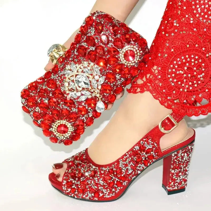 Rhinestone Shoe & Bag Set - Coco & Dee UK