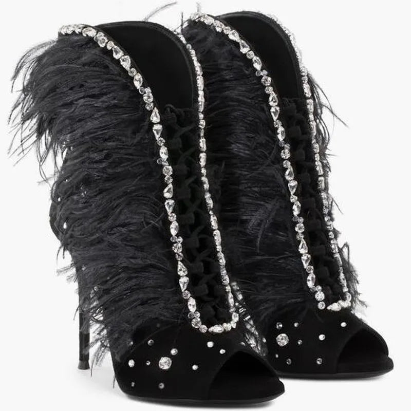Odette Feather Rhinestone Shoes