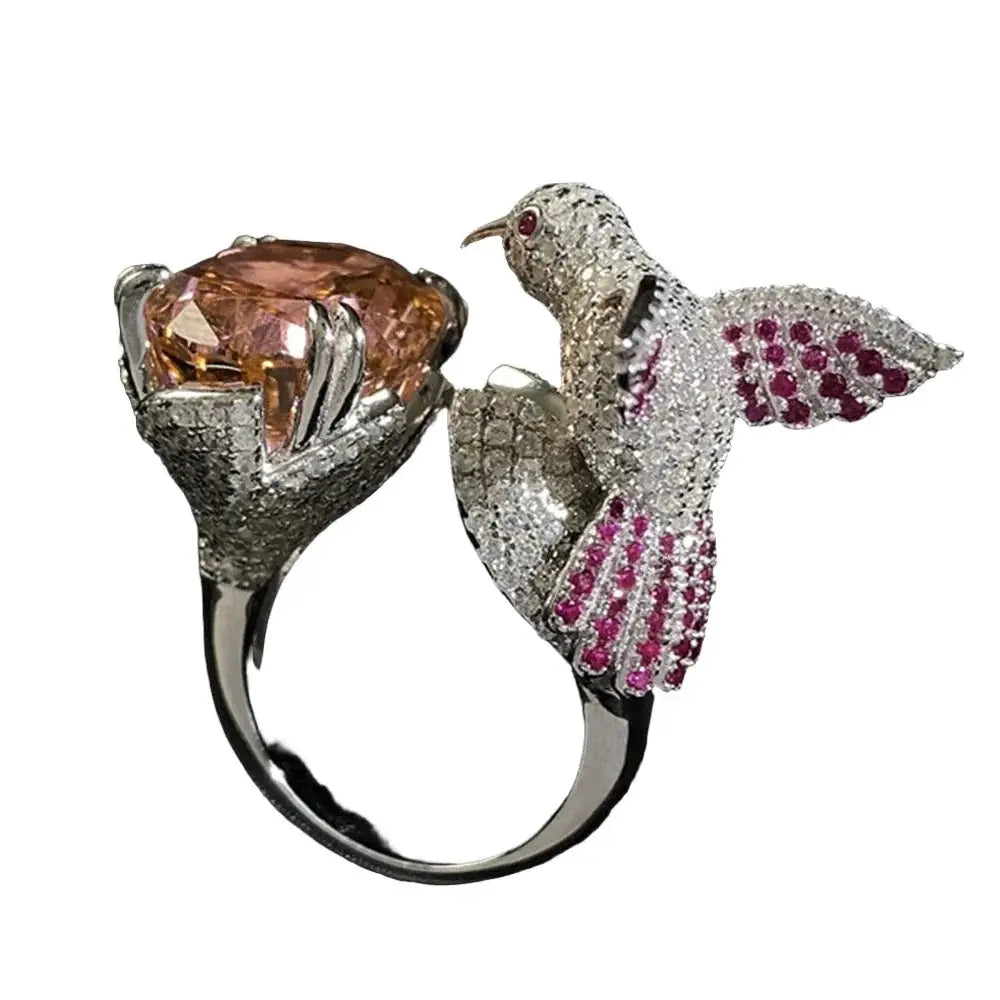 Silver Hummingbird Ring Coco & Dee