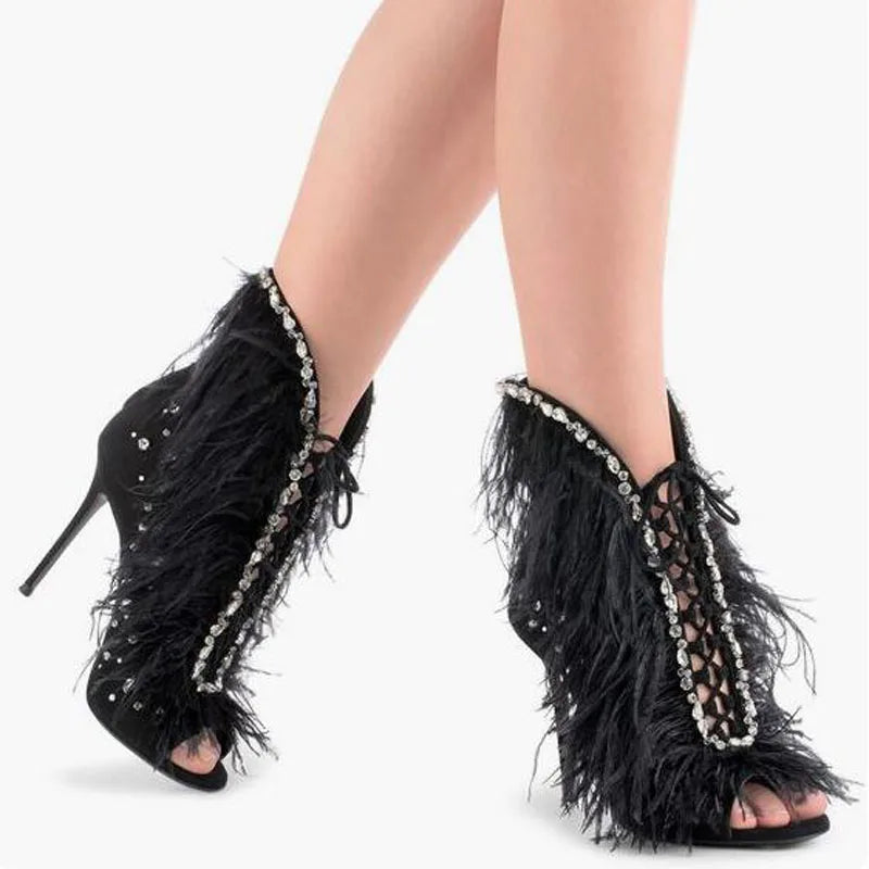Odette Feather Rhinestone Shoes