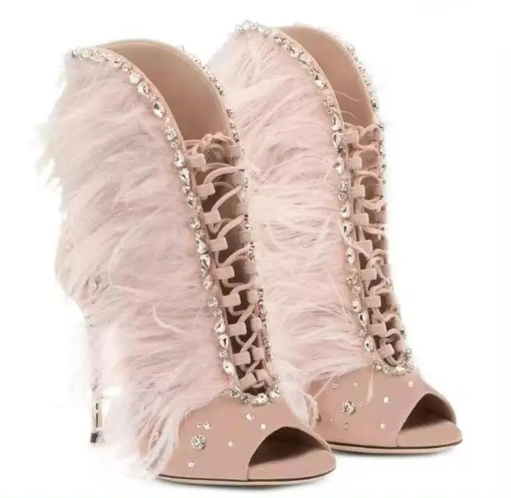 Odette Feather Rhinestone Shoes