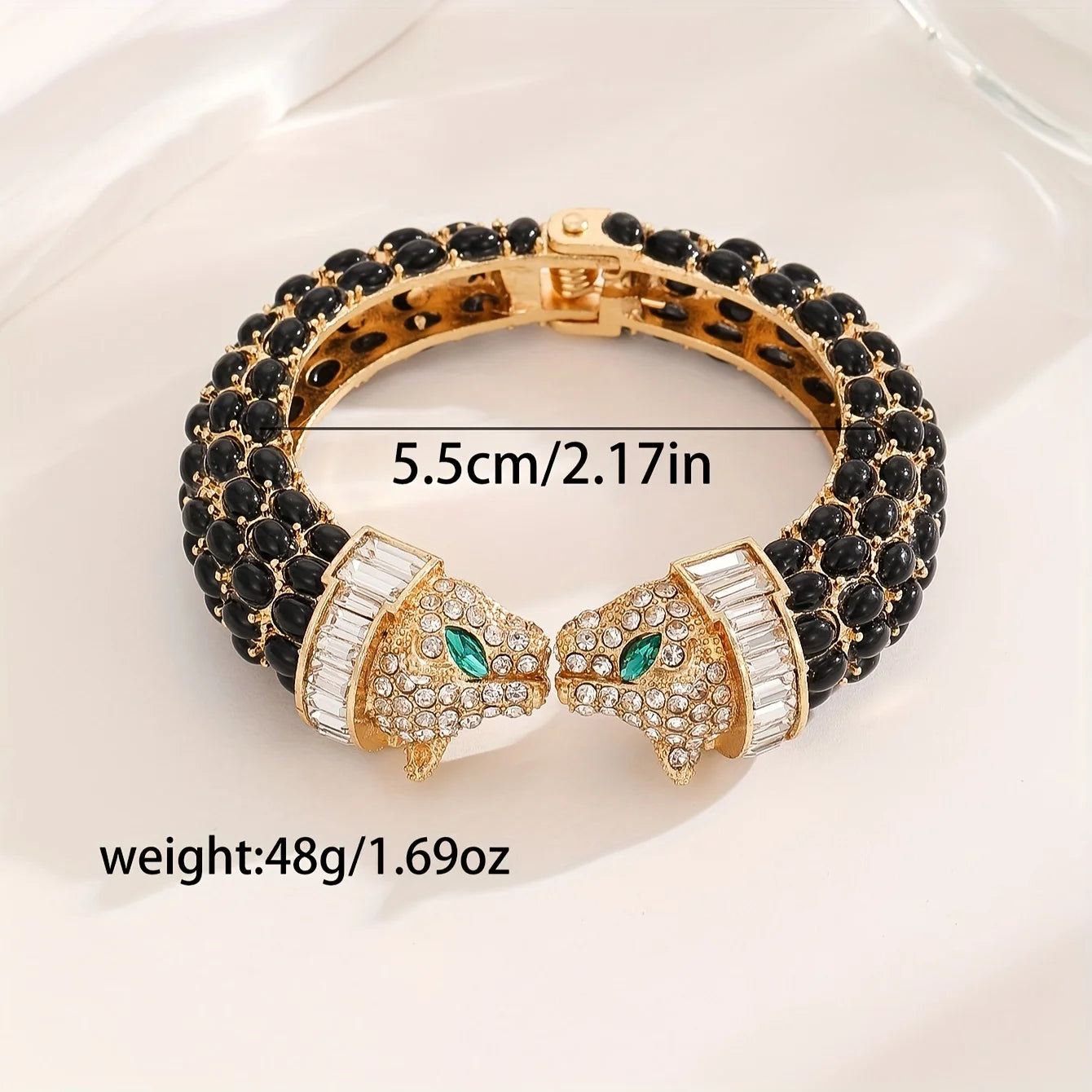 Rhinestone Leopard Bangle
