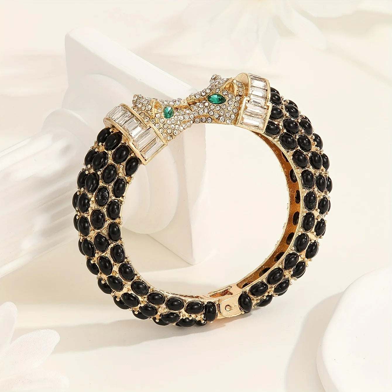 Rhinestone Leopard Bangle