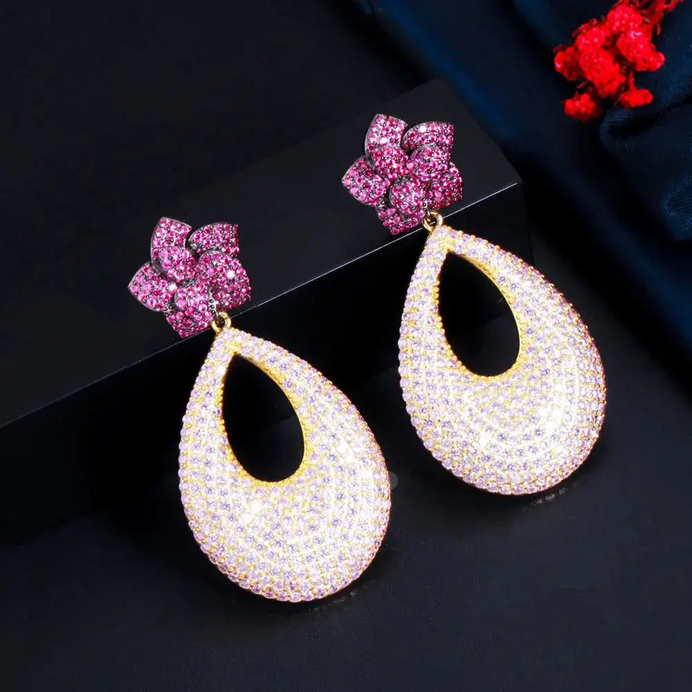 Pink Inlay Earrings Coco & Dee