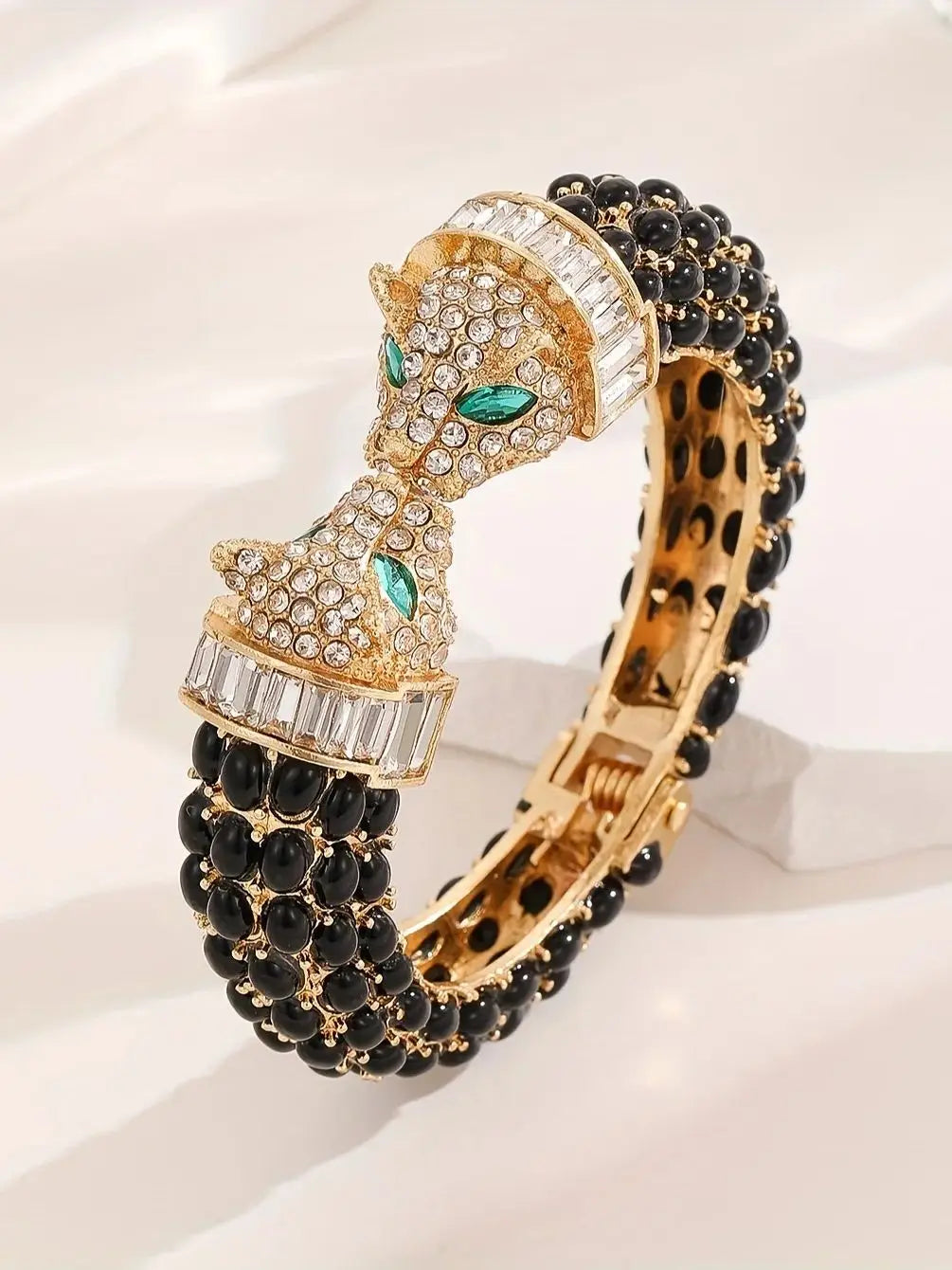 Rhinestone Leopard Bangle