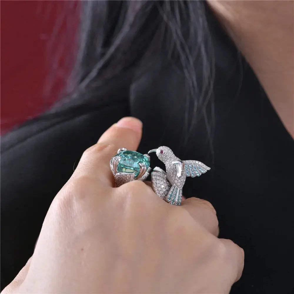 Silver Hummingbird Ring Coco & Dee