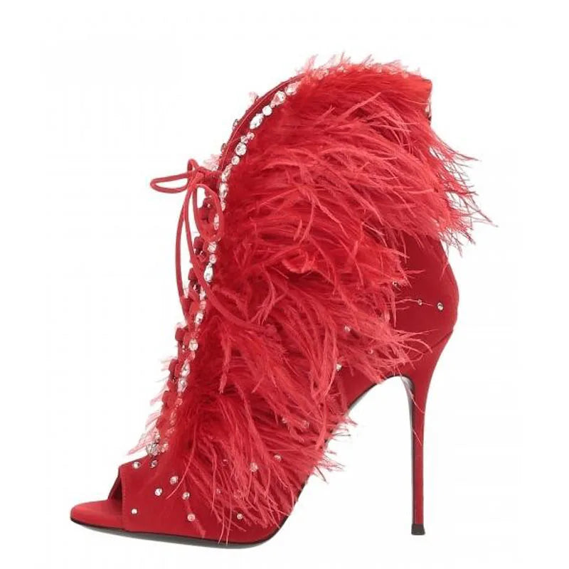 Odette Feather Rhinestone Shoes