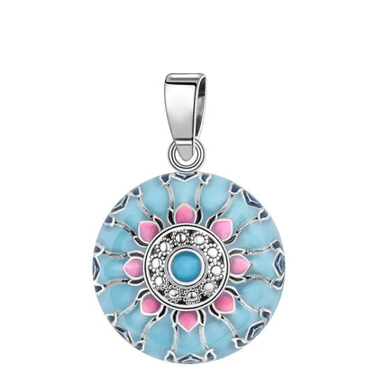 Blue Pink Lotus Necklace Coco & Dee