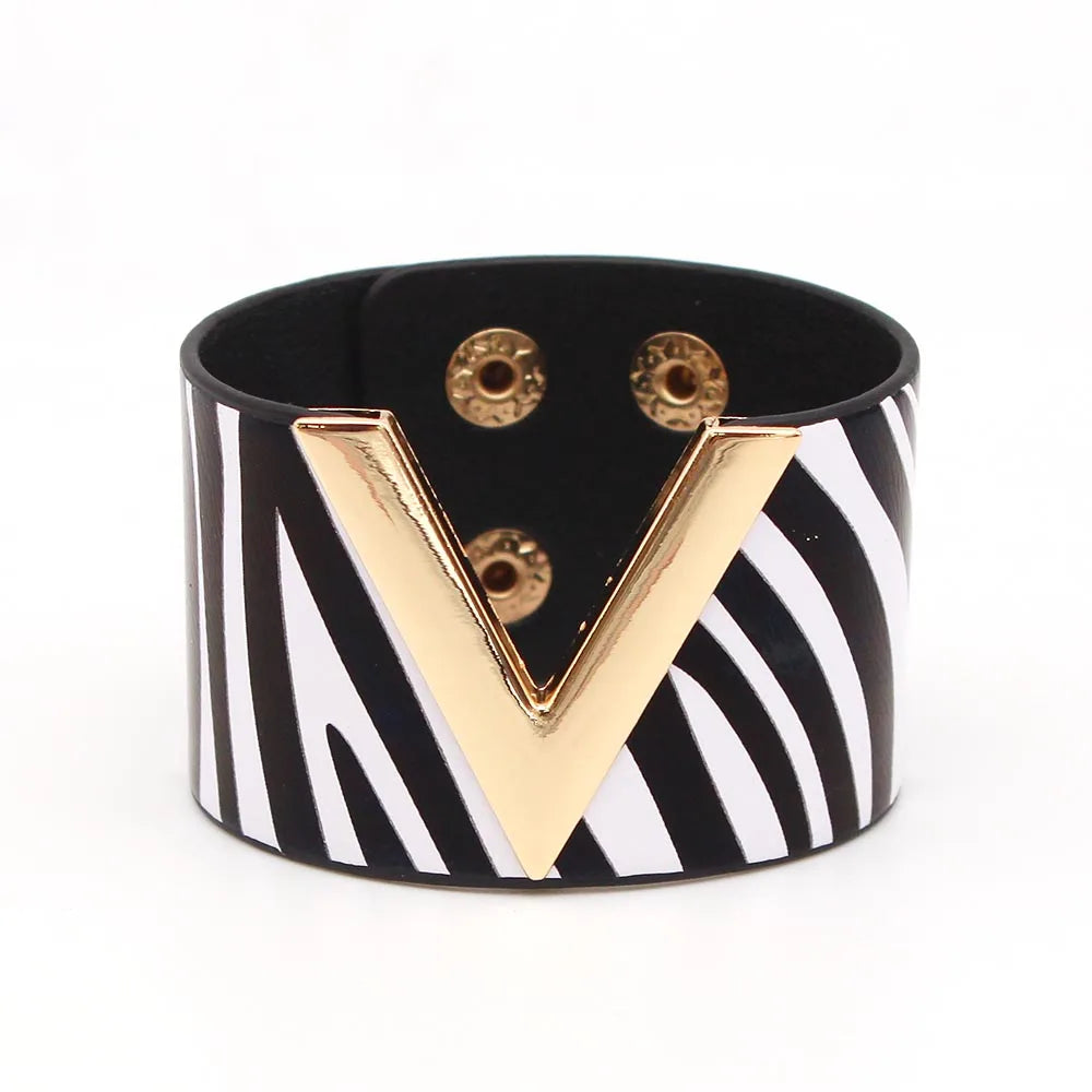 V Leather Bracelet
