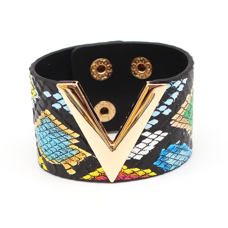V Leather Bracelet