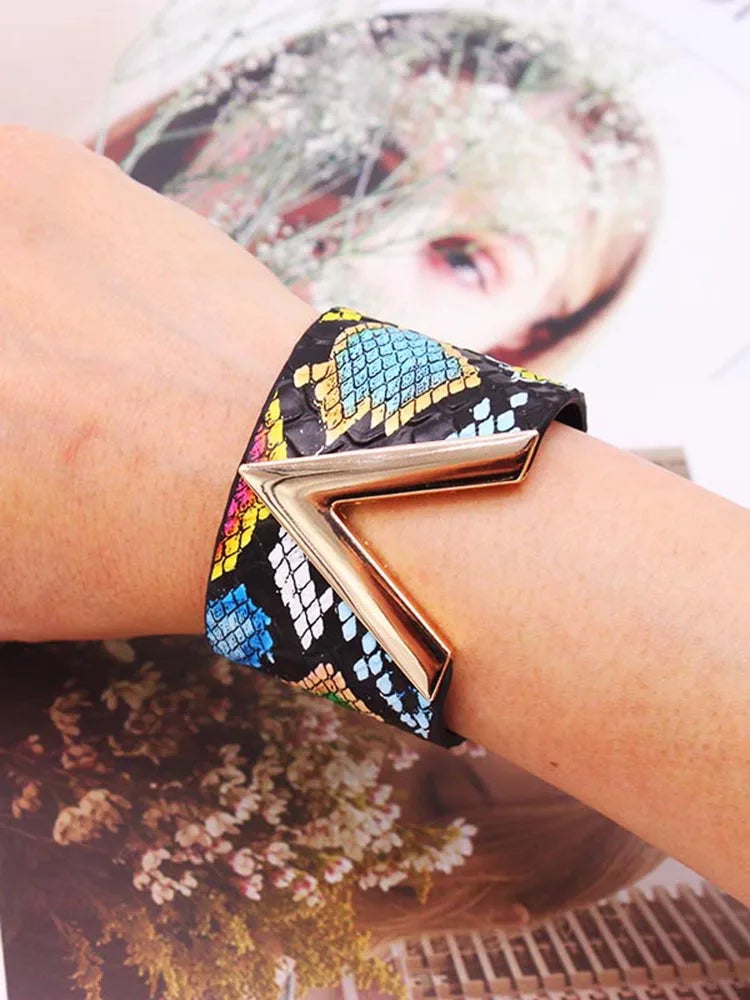 V Leather Bracelet