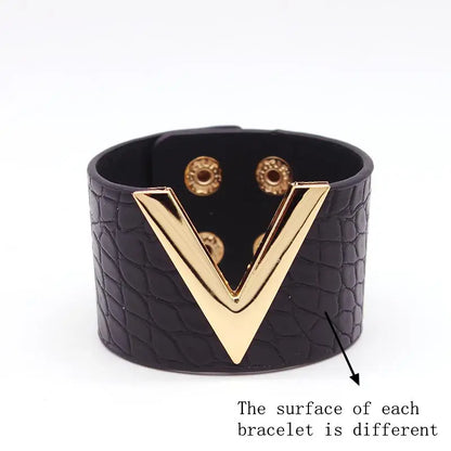 V Leather Bracelet