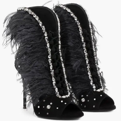 Odette Feather Rhinestone Shoes