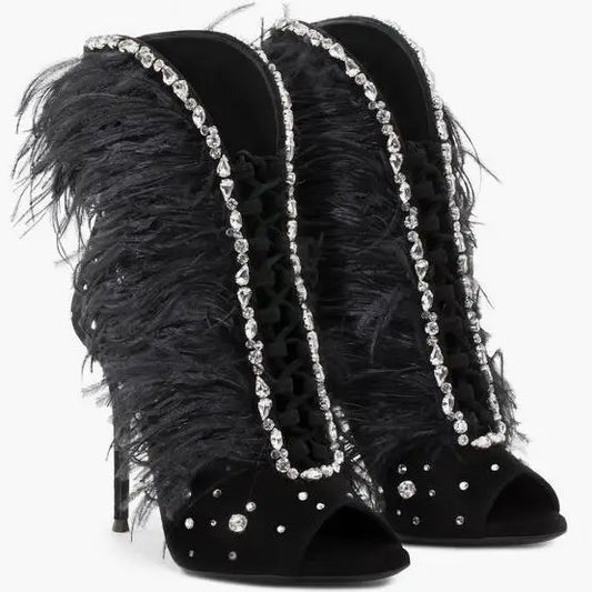 Odette Feather Rhinestone Shoes