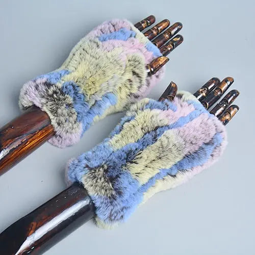 Knitted Faux Fur Gloves Coco & Dee