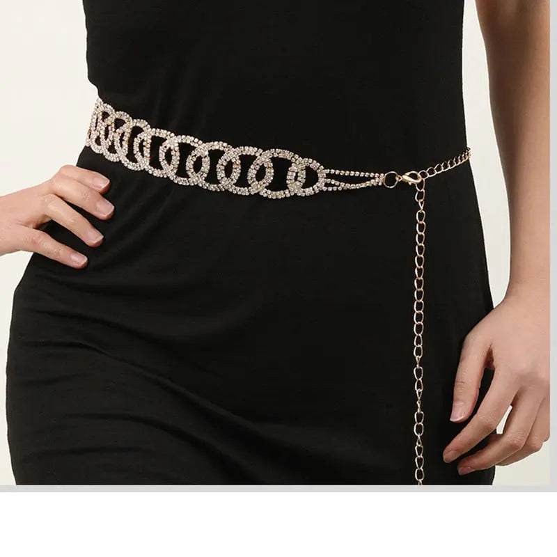 Mia Rhinestone Chain Belt - Coco & Dee UK