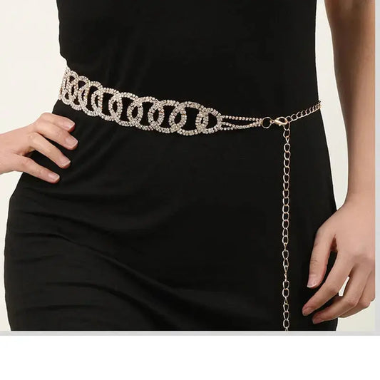 Mia Rhinestone Chain Belt - Coco & Dee UK
