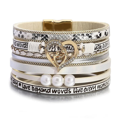 Multilayer Pearl Leather Bracelet Coco & Dee