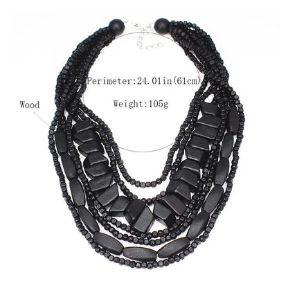 Multilayer Wood Bead Choker Coco & Dee