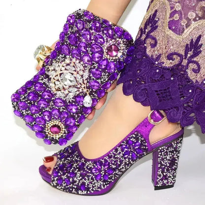 Rhinestone Shoe & Bag Set - Coco & Dee UK