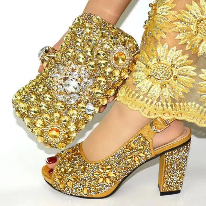 Rhinestone Shoe & Bag Set - Coco & Dee UK